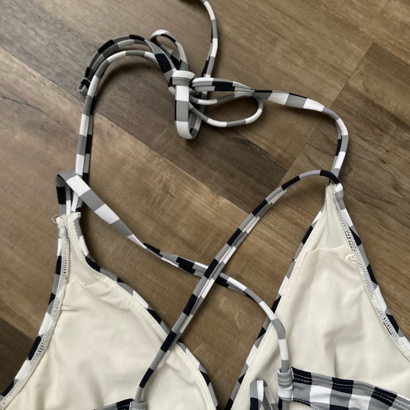 [Sunn Lab Swim] Gingham Monokini Swimsuit Small - Picture 4 of 9
